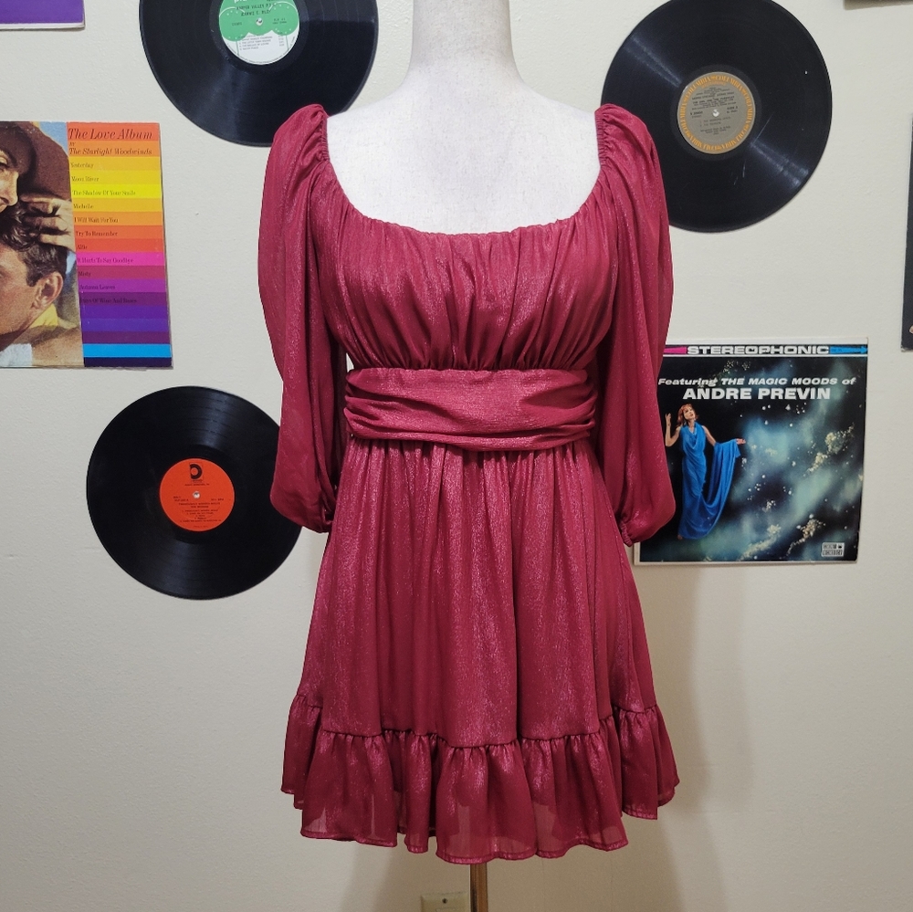 Lucy In The Sky | Neia Red Ruffle Dress - Picture 2 of 7